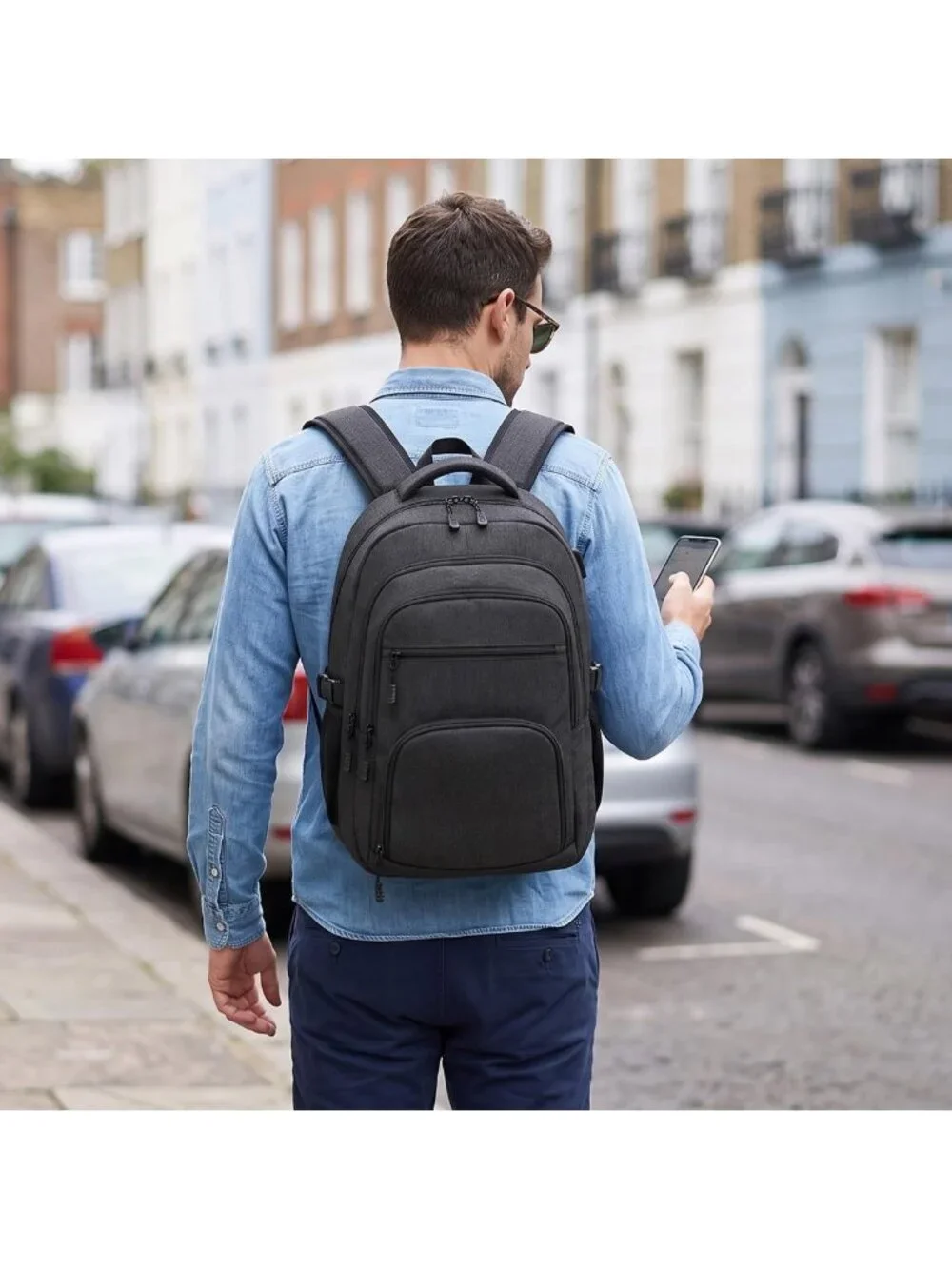 Stylish Large Laptop Backpack for Business Travel, Fits 16